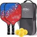 A11n Hyperfeather R Pickleball Paddles Set Of 2 Rackets, Blue And Red. Fixed Price $23.99.