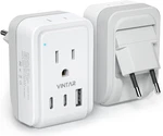 1 Pack European Travel Plug Adapter, Vintar Foldable International Power. Fixed Price $12.63.