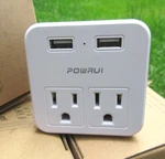 Powrui International Power Adapter W/ 2 Ac Outlets And Dual Usb Ports Type C Eur. Fixed Price $11.21.