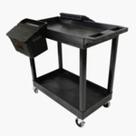 Luxor Ec11-b-outrig Two Shelf Cart With Outrigger Bins (ec11boutrig). Fixed Price $202.59.