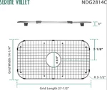 Serene Valley Sink Bottom Grid 27-1/2" X 14-1/4", Centered Drain Ndg2814c 3-1/2". Fixed Price $35.00.