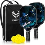 Vufoxt Pickleball Paddles Set Of 2, 99.99% Carbon Fiber, One Size, Ink Black. Fixed Price $18.39.
