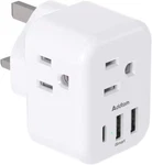 Us To Uk Ireland Plug Adapter, Addtam Type G Power Adapter With 3 Ac White. Fixed Price $18.90.
