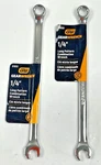 1/4" Gearwrench 81650 "long" Combination Wrench Open / Box, Full Polish ; 2 Pack. Fixed Price $13.95.