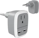 Bates European Travel Adapter With Usb - Us To Europe Plug White Gray. Fixed Price $8.77.