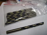 9/32" Hi-molybdenum Steel 135 Split Point Black/gold Finish Jobber Drill Qty 8. Fixed Price $30.00.