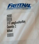 2pc Hex Key Allen Wrench 3/8 Long Arm- Fastenal Industrial. Fixed Price $12.99.