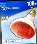 Nib! Br38 Westinghouse 100w Red 120v Flood Light Indoor/ Outdoor E26 Dimmable. Fixed Price $18.50.