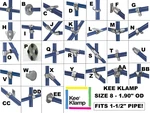 Size-8 Kee Klamp Pipe Clamp Fitting Handrail System Railing Structure Connectors. Fixed Price $18.99.