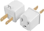 Teninyu Grounded Adapter 3-prong To 2-prong Outlet Converter - 2 Pack, White. Fixed Price $7.69.