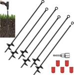 Lasnten 30 Inch Heavy Duty Ground Anchor Spiral Blade Earth Kit Black. Fixed Price $103.70.