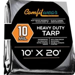10' X 20' Heavy Duty Silver/black Waterproof Uv Blocking 10 Mil Poly Tarp. Fixed Price $56.24.