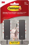 Command Medium Matte Black Wall Hook, 2 Coat Hooks And 4 Strips, Damage-free Han. Fixed Price $18.99.