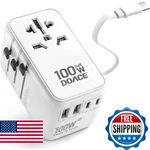 Doace Universal Travel Adapter, 100w Gan 3.0 International Power Adapter With Bu. Fixed Price $69.40.