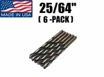 (6-pack) 25/64" 05790 Norseman / Viking Usa Drill Bit Super Premium High Speed. Fixed Price $37.79.