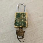 Vintage American Lock Series 1100 Padlock, Green Aluminum Lockout Usa Made W/key. Fixed Price $16.00.