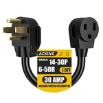 Acking 1.5ft Welder Adapter Generator Cord 4 Prong Nema 14-30p To 3 6-50r. Fixed Price $31.98.