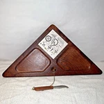 Vintage Maison International Triangular Tile & Wood Cheese Snack Board W/ Knife. Fixed Price $29.99.
