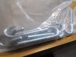 (10) 1/4"-20 X 1-1/2" Thread Length 2-5/16" Overall Zinc Steel J Bolt. Fixed Price $12.00.