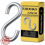 Jing-helper 4pk 3" S Hooks Stainless Steel 550lbs. Fixed Price $20.00.
