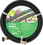 Soaker Hose 50 Ft 1/2", Solid Brass Connectors Rubber Longer Lasting, Heavy Duty. Fixed Price $30.40.