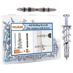 Metal Self Drilling Drywall Anchors, 101pcs Hollow Wall Anchors And Screws Ki.... Fixed Price $15.89.