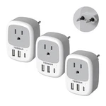 Travel Plug Adapter 3 Pack Usb Type C Eu European Tessan Ts-ta03useu Ports Power. Fixed Price $46.99.
