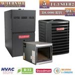 Goodman 5 Ton 14.3 Seer2 Ac Gas Furnace System Unit 80% Afue 80k Btu Horizontal. Fixed Price $5615.00.