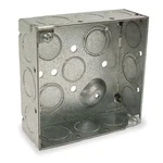 Raco 189 Electrical Box, Square, 2 Gangs, Galvanized Zinc, 1-1/2 In D, 4 W,. Fixed Price $5.39.